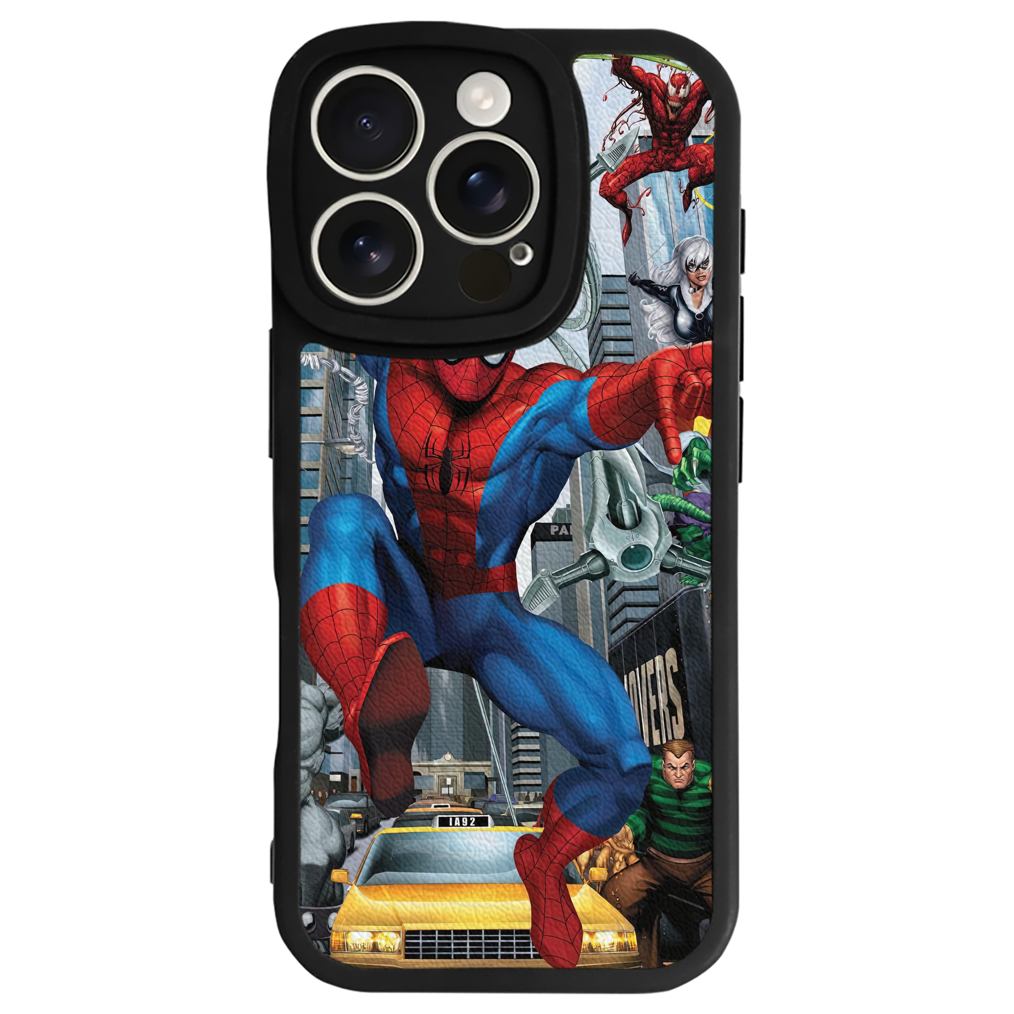 Spider Man スパイダーマン 【iPhone 16シリーズ対応】シリコンスマホケース（レザー調） 材質：シリコン